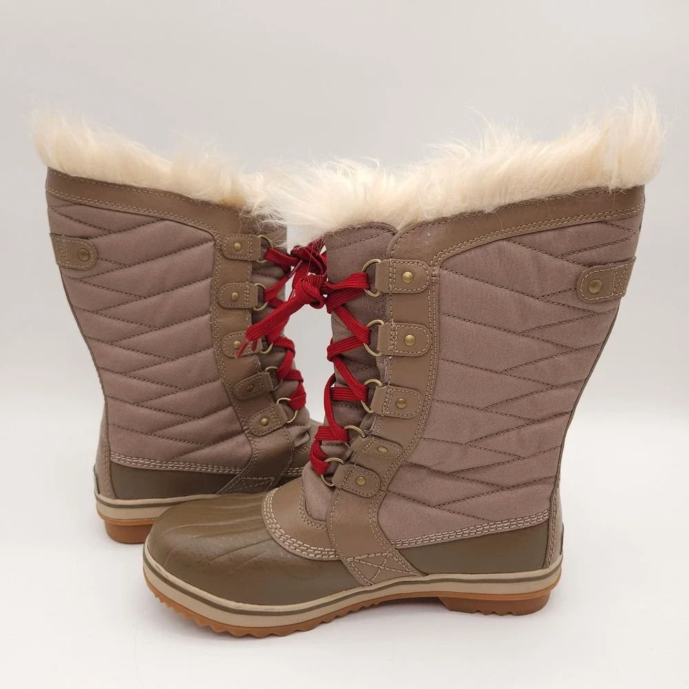 Sorel (Women's 7) Brown Tofino II Waterproof Winter Snow Rain Boots Faux Fur‎